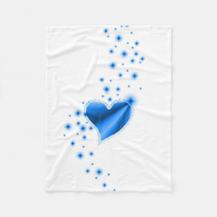 Manta Polar Corazón arcoiris con estrellas