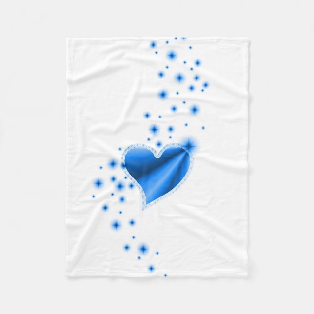Manta Polar Corazón arcoiris con estrellas (Anverso)