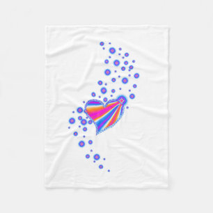 Manta Polar Corazón arcoiris con estrellas