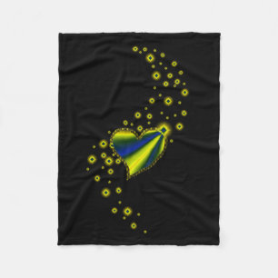 Manta Polar Corazón arcoiris con estrellas