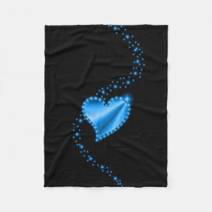 Manta Polar Corazón arcoiris con estrellas