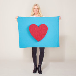 Manta Polar Corazón de amor rojo