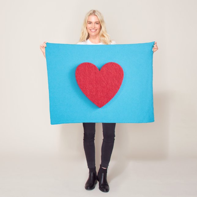 Manta Polar Corazón de amor rojo (In situ)