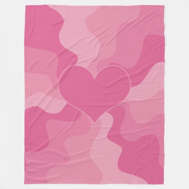 Manta Polar Corazón de amor - Rosa (Anverso)