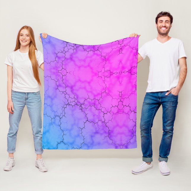 Manta Polar Corazón de arcoiris con marmol (In situ)