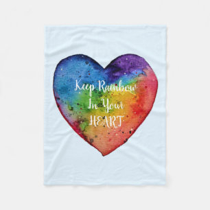 Manta Polar Corazón de arcoiris cúrcuma acuarela