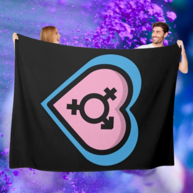 Manta Polar Corazón de la Fleece Blanket Trans Orgullo (Subido por el creador)