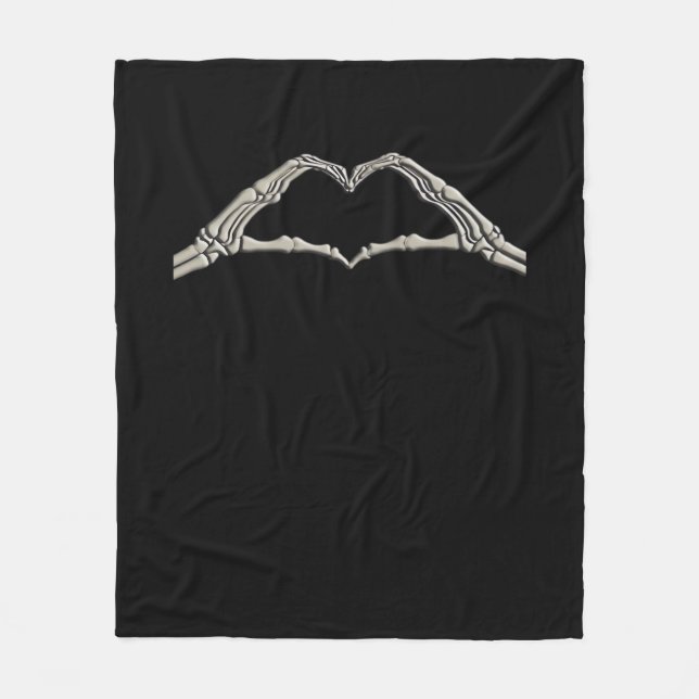 Manta Polar Corazón de manos óseas activo (Anverso)