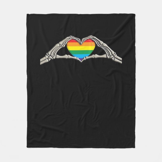 Manta Polar Corazón de manos óseas activo (Anverso)