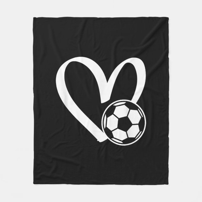 Manta Polar Corazón del balón de fútbol (Anverso)