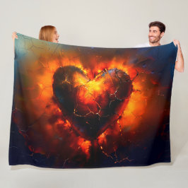 Manta Polar Corazón en llamas