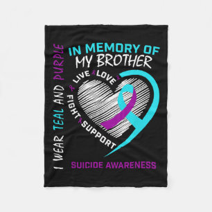 Manta Polar Corazón En Memoria De Mi Hermano Concienciación Su