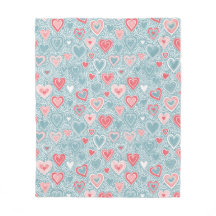Corazón floral folclórica suave azul Chica rosa Ru