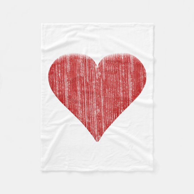 Manta Polar Corazón rojo apenado (Anverso)