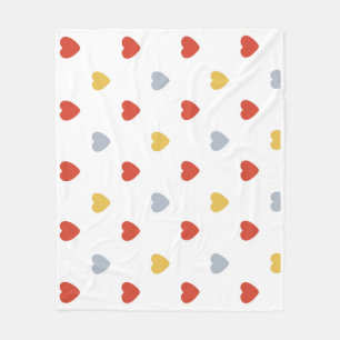 Manta Polar Corazón Rojo Y Amarillo