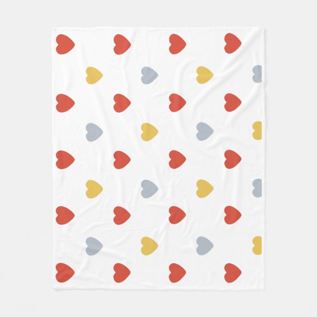 Manta Polar Corazón Rojo Y Amarillo (Anverso)