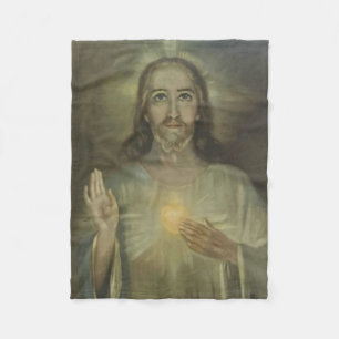 Manta Polar Corazón sagrado de la entronización de Jesús