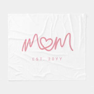 Manta Polar Corazón simple de letra rosa Establecida nueva mam