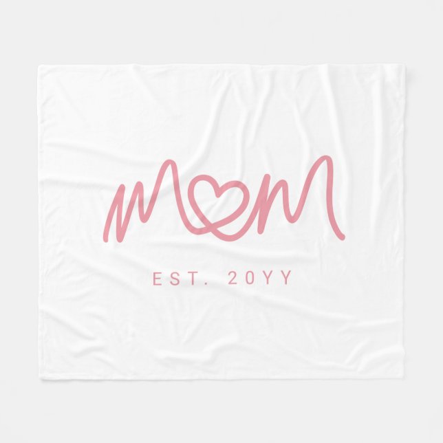 Manta Polar Corazón simple de letra rosa guión Lindo Estableci (Frente (Horizontal))