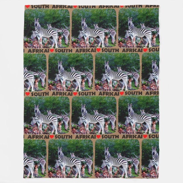 Manta Polar Corazón Sudáfrica Zebra Aloe (Anverso)