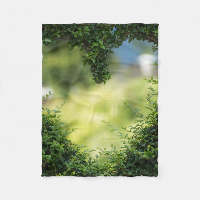 Manta Polar Corazón Topiario Verde (Anverso)