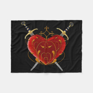 Manta Polar Corazón Y Dagas Fleece Blanket