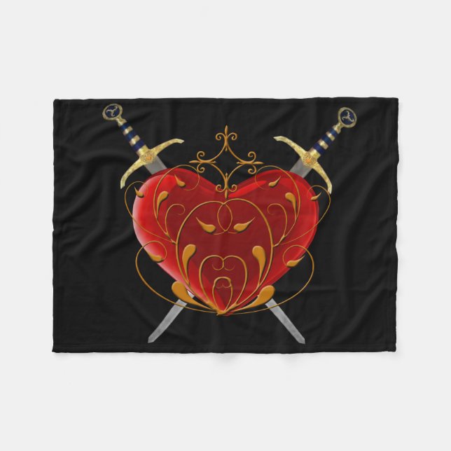 Manta Polar Corazón Y Dagas Fleece Blanket (Frente (Horizontal))