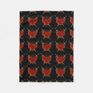 Manta Polar Corazón Y Dagas Fleece Blanket