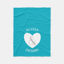 Manta Polar Corazón y Personalizado de Novia Moderna y Groom