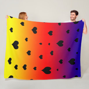Manta Polar Corazones arcoiris,
