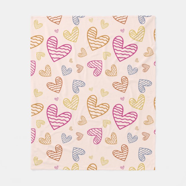 Manta Polar Corazones coloridos (Anverso)