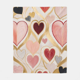 Manta Polar Corazones de amor