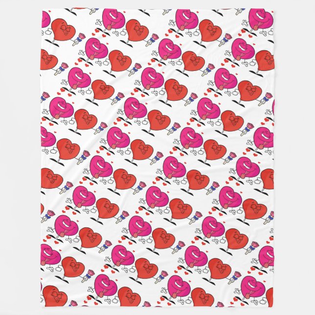 Manta Polar Corazones de corte (Anverso)