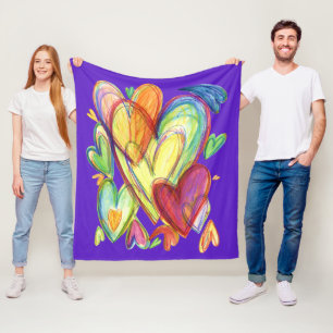 Manta Polar Corazones de curación Art Blandas Personalizados