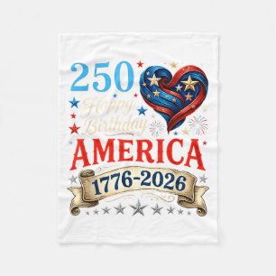 Manta Polar Corazones de EE. UU. 1776 2026 4 de julio 250 cump