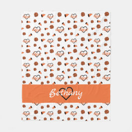 Manta Polar Corazones de naranja Cheer, Pom Poms, Patrón Megap