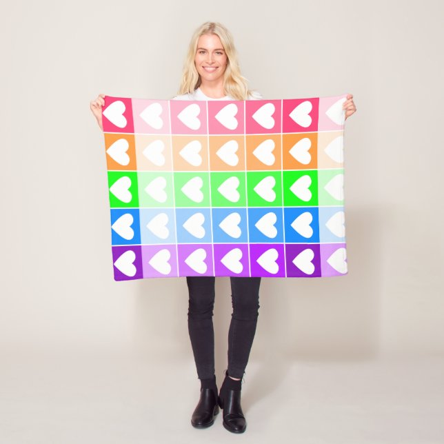 Manta Polar Corazones de Ombre (In situ)