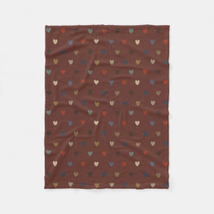 Manta Polar Corazones de polka en marrón kilim