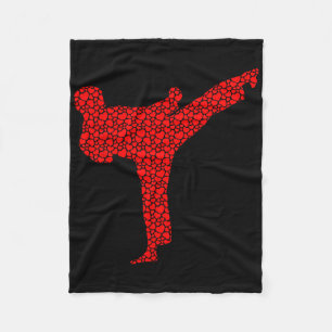 Manta Polar Corazones de San Valentín de Amantes de Karate Amo