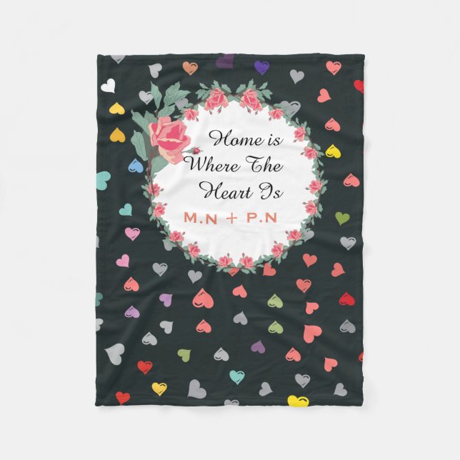 Manta Polar Corazones del amor (Anverso)