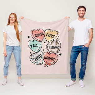 Manta Polar Corazones del tema Cowboy Cowgirl