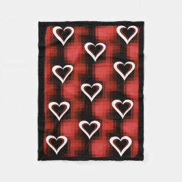 Manta Polar Corazones en tablero de ajedrez