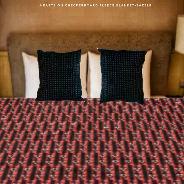 Manta Polar Corazones en tablero de ajedrez (Subido por el creador)