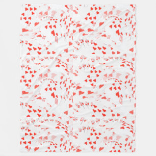 Manta Polar Corazones En Un Patrón De Cartas De Póquer En Nive