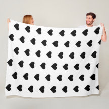 Corazones Manta-Negros del paño grueso y suave en
