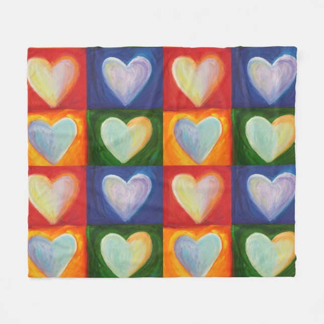 Manta Polar Corazones Personalizado Inspirador Fleece Throw Bl (Frente (Horizontal))