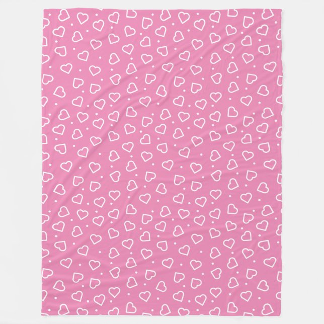 Manta Polar Corazones Pink Fleece Blanket (Anverso)