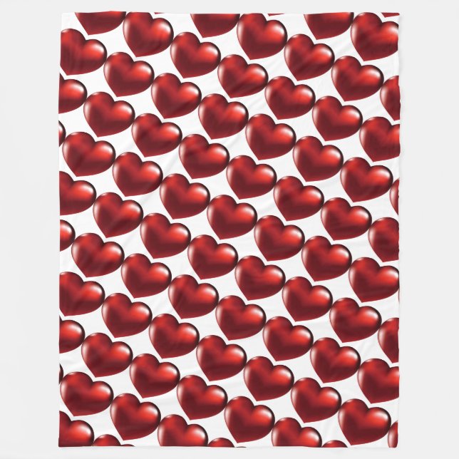 Manta Polar Corazones rojos (Anverso)