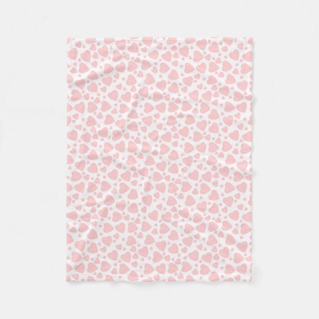 Manta Polar Corazones rosa pálido (Anverso)