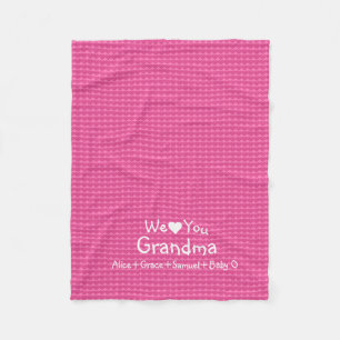 Manta Polar Corazones rosados "Te amamos" personalizados